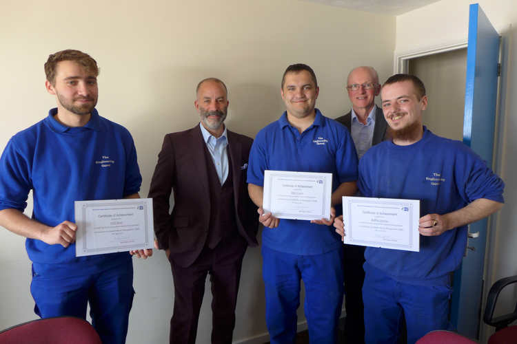 Great Gransdon Site (left to right): Will Brett, Steve Matheron, Peter Lucas, Nick Oliver and Robbie Stevens.