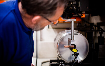 Setting up an electrode on the CNC Eroding machine at our Milton Keynes site